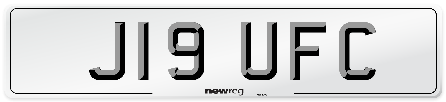 J19 UFC Number Plate from New Reg